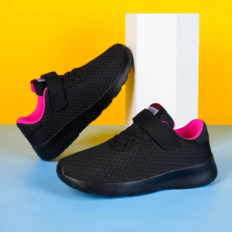 Sports, Seasonal Outdoor Children's Black Mesh Breathable Casual Shoes