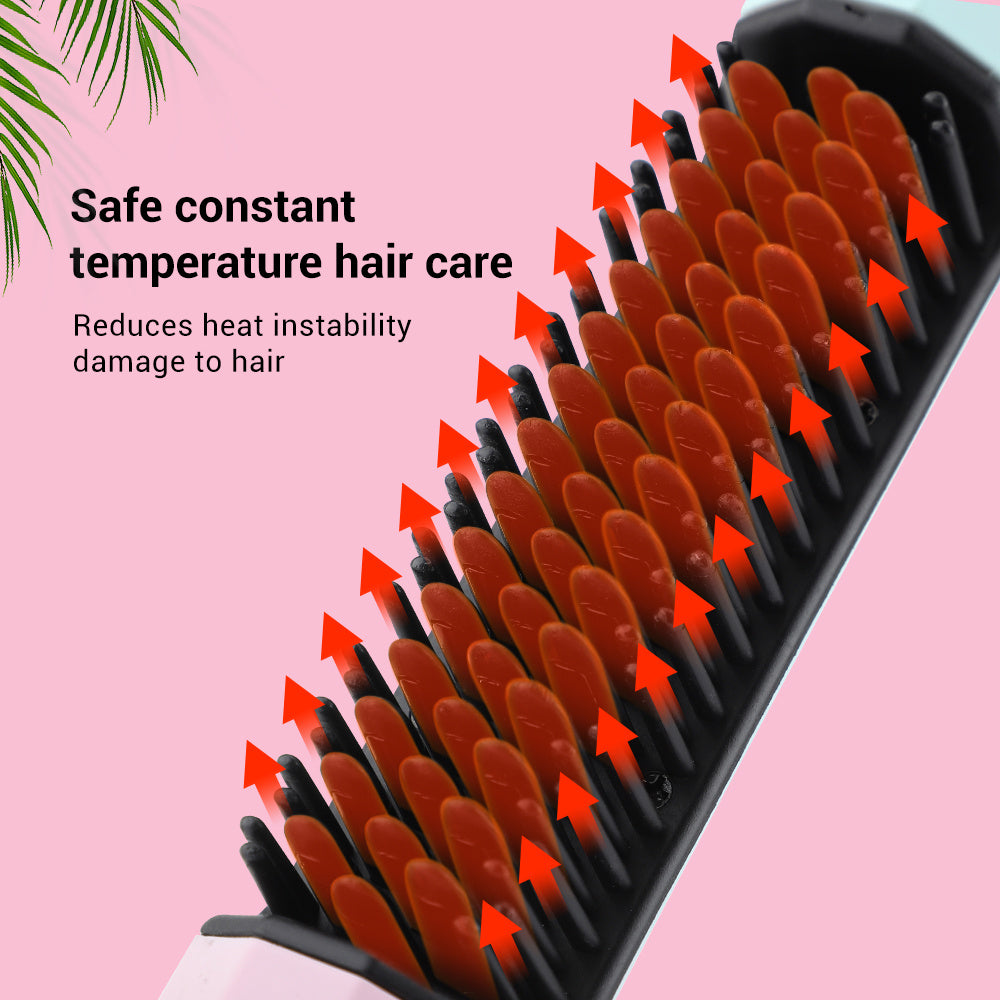 Comb Rechargeable Hair Wireless Straightener Curler Curling Straighten