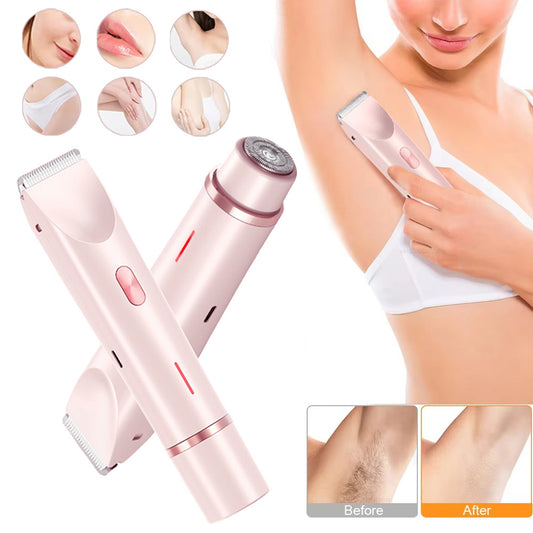 2 In 1 Hair Remover Women's Public Hair Trimmer Electric Razor