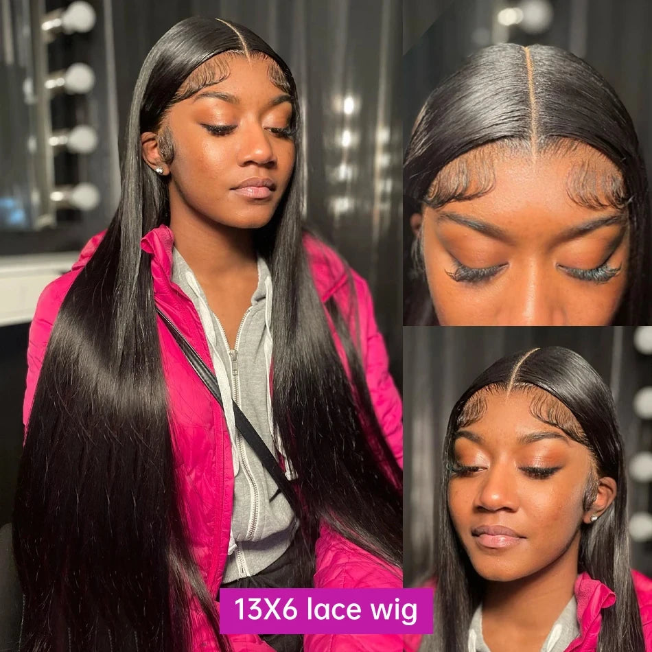 Bone Straight Brazilian HD Transparent Lace Human Wigs