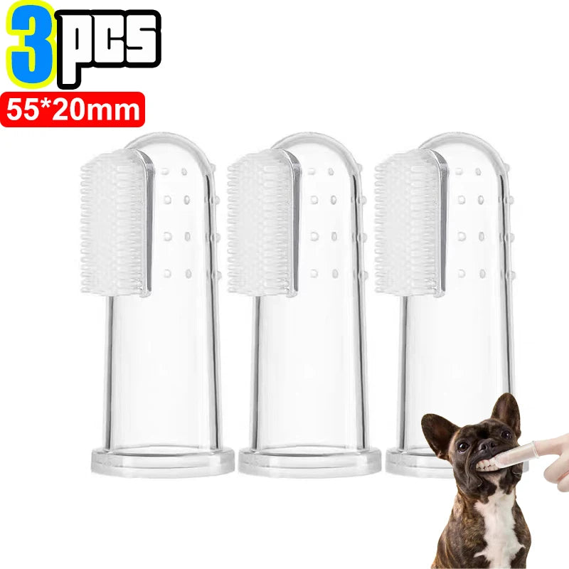 Silicone Soft Pet Finger Cuff Toothbrushes Dog Brush