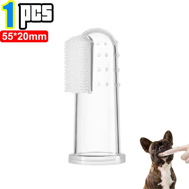 Silicone Soft Pet Finger Cuff Toothbrushes Dog Brush