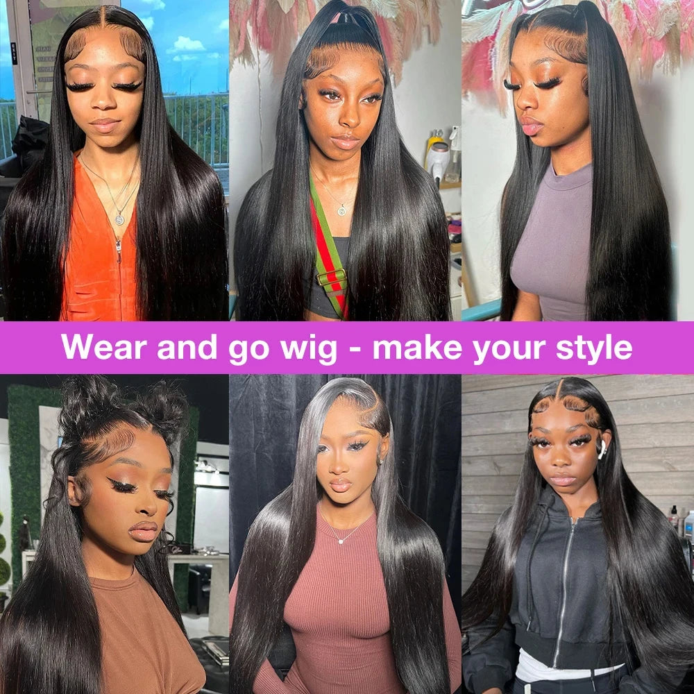 Bone Straight Brazilian HD Transparent Lace Human Wigs