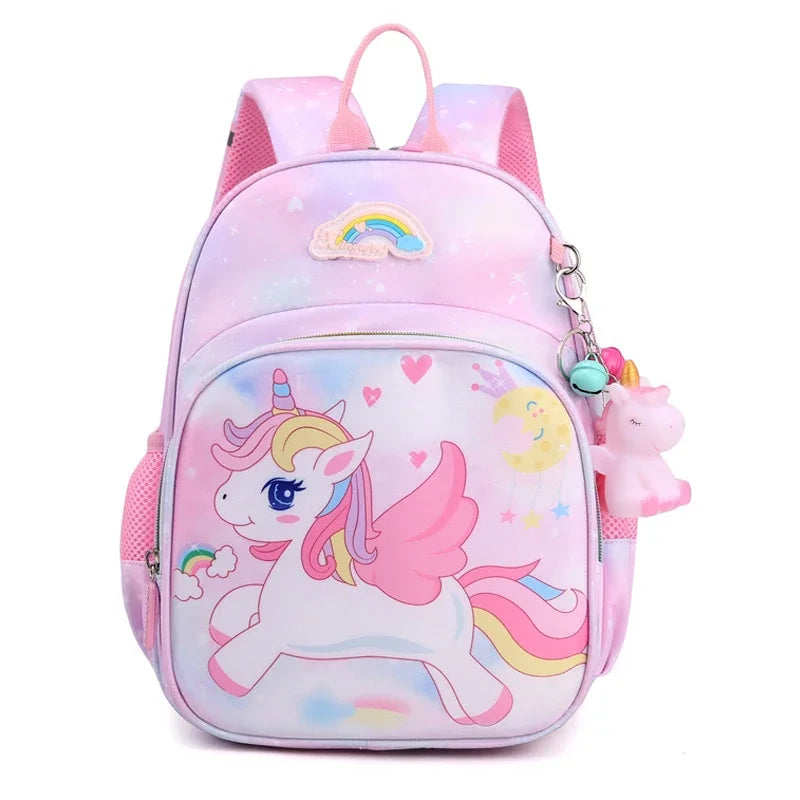New Unicorn Backpack for Girls Cartoon Pink Princess School Bags
