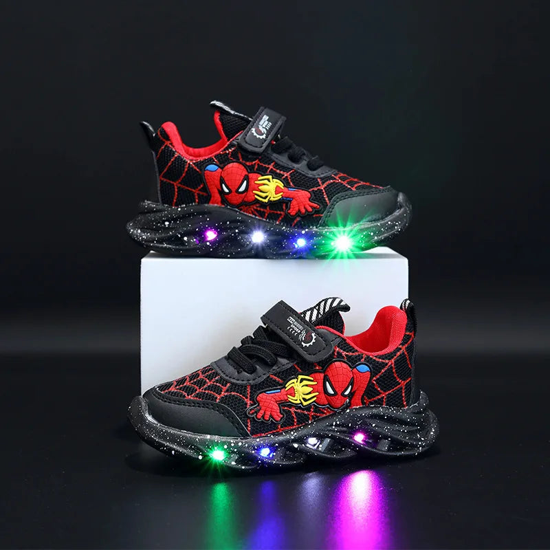 Disney LED Casual Sneakers Boys Spiderman Shoes