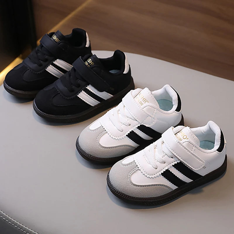 PU Leather Ergonomics Kids Sneakers Soft-soled Tennis Shoes