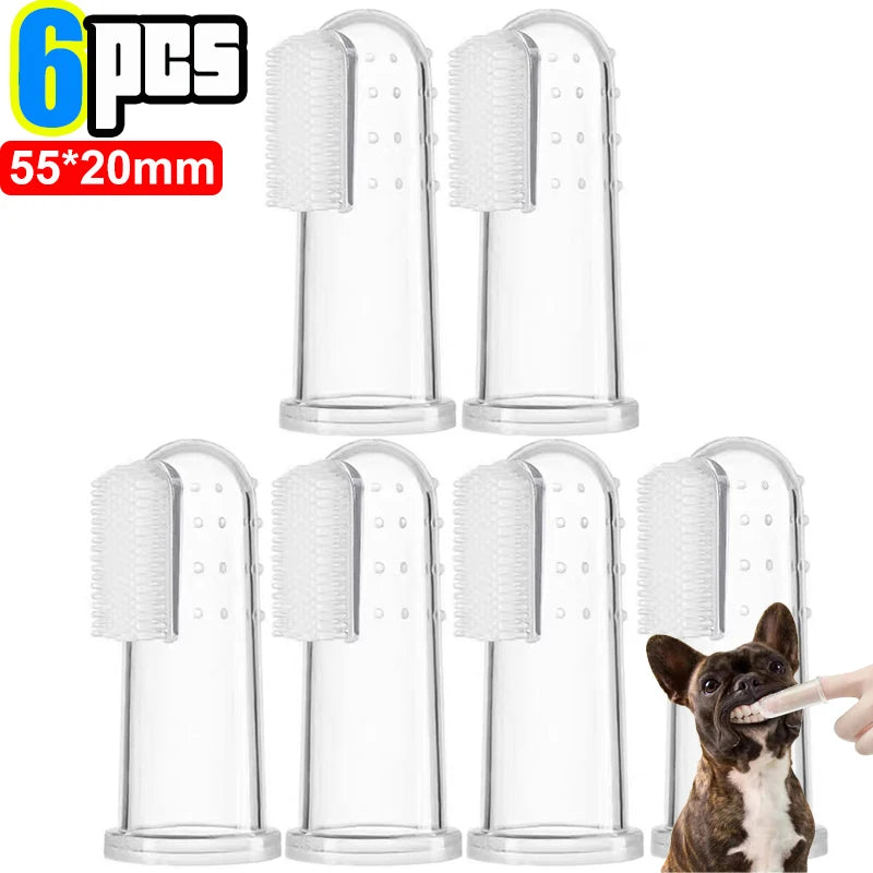 Silicone Soft Pet Finger Cuff Toothbrushes Dog Brush
