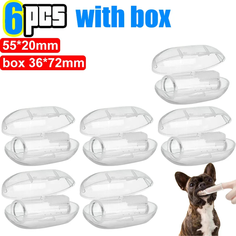 Silicone Soft Pet Finger Cuff Toothbrushes Dog Brush