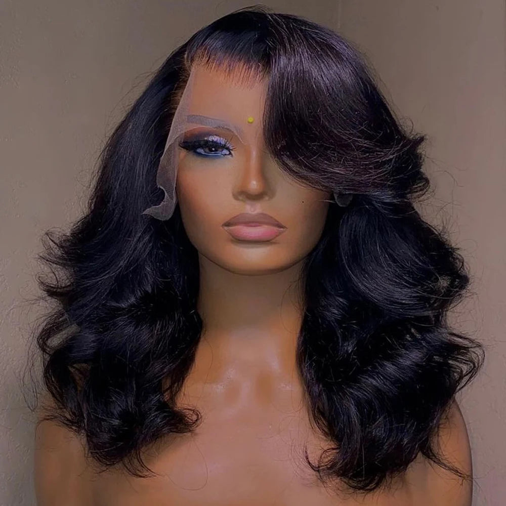 Lace Frontal Wig Brazilian Human Hair Virgin Remy Hair 180% Density