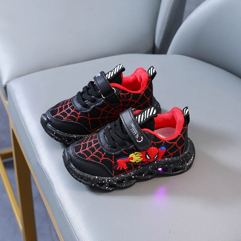 Disney LED Casual Sneakers Boys Spiderman Shoes
