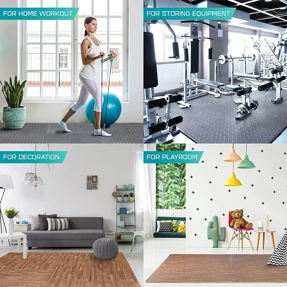 Puzzle Fitness Home Gym Equipment Mat, Non-Slip Floor Mat for Kids