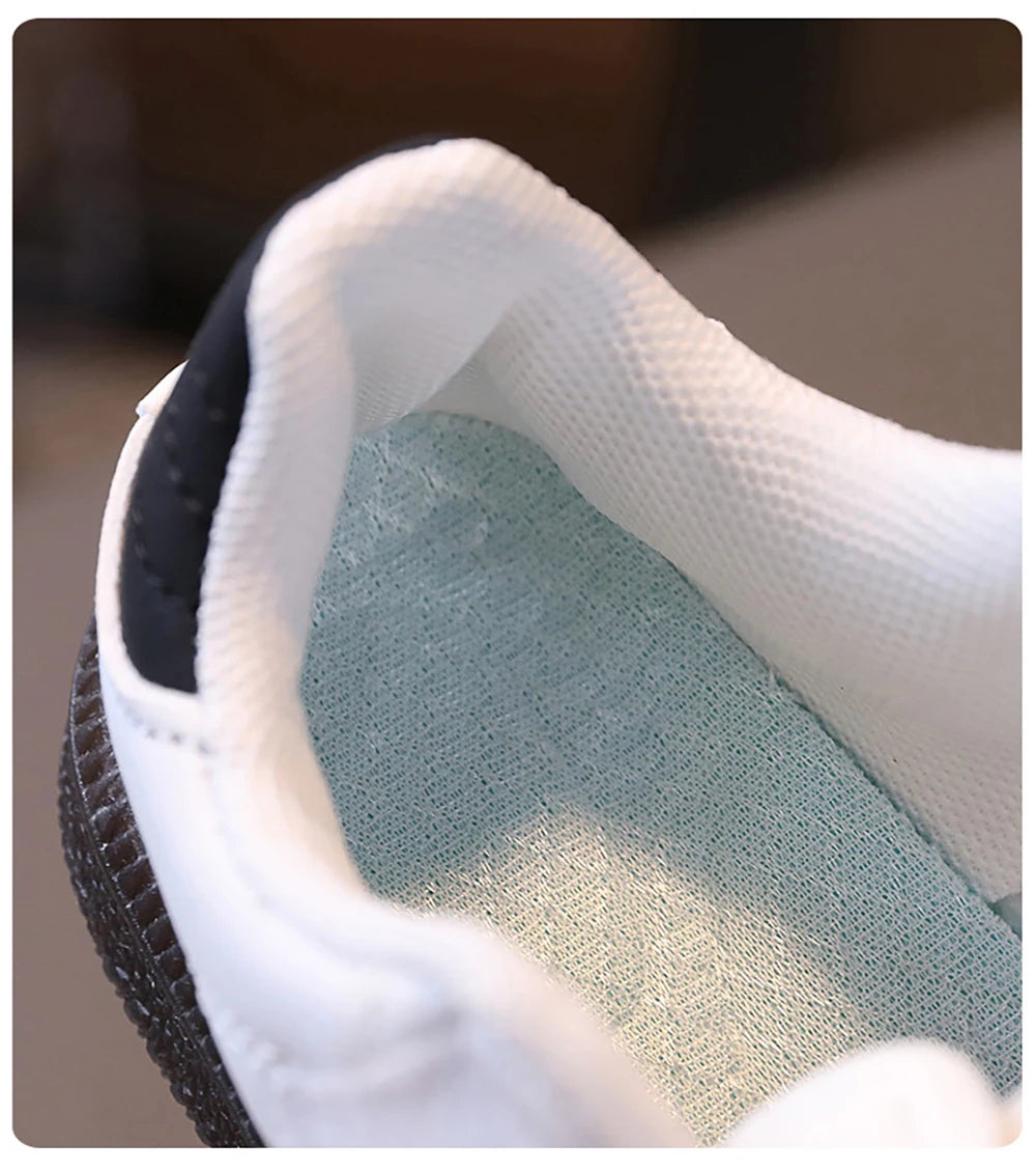 PU Leather Ergonomics Kids Sneakers Soft-soled Tennis Shoes