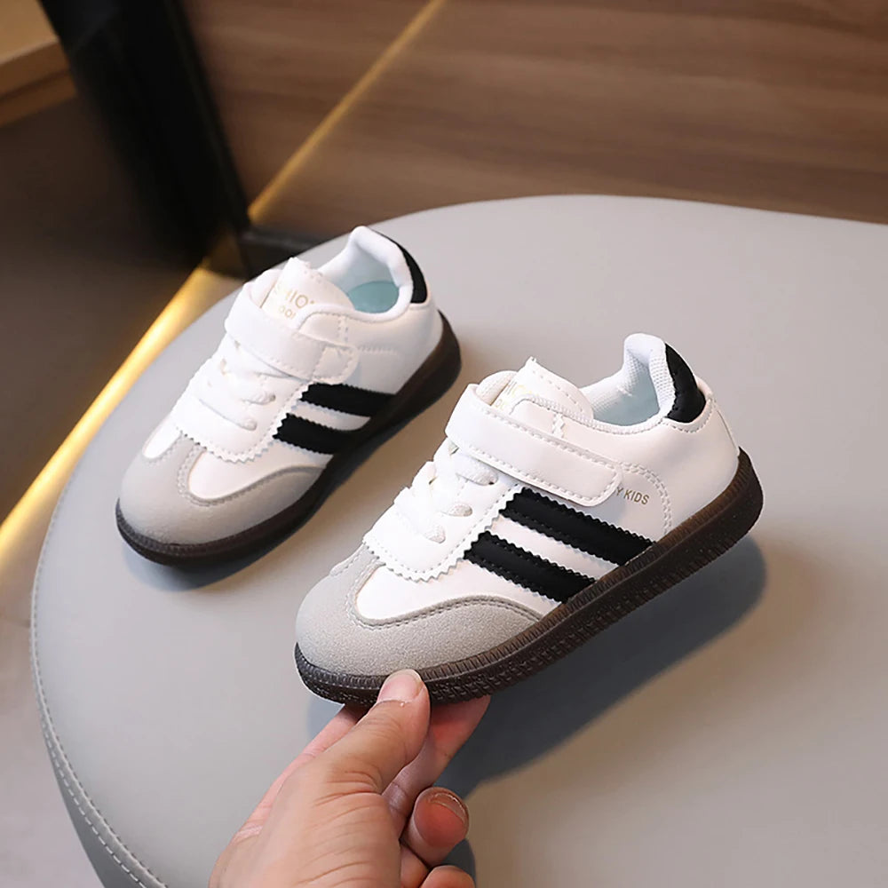 PU Leather Ergonomics Kids Sneakers Soft-soled Tennis Shoes