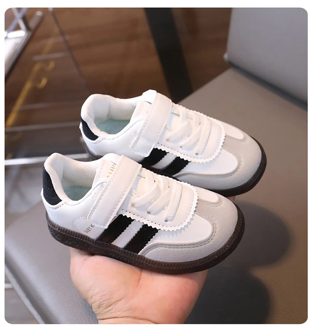PU Leather Ergonomics Kids Sneakers Soft-soled Tennis Shoes