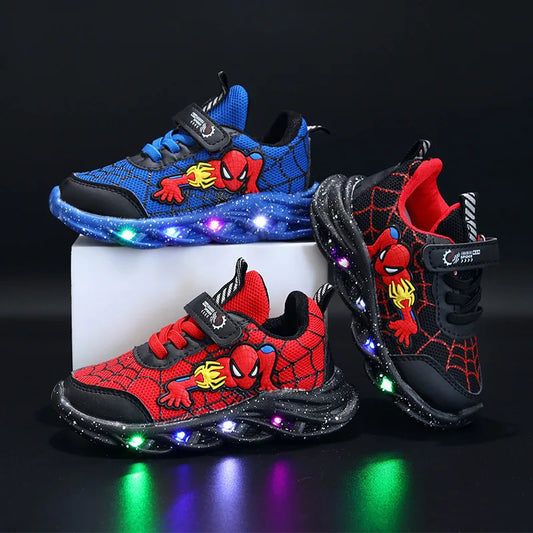 Disney LED Casual Sneakers Boys Spiderman Shoes