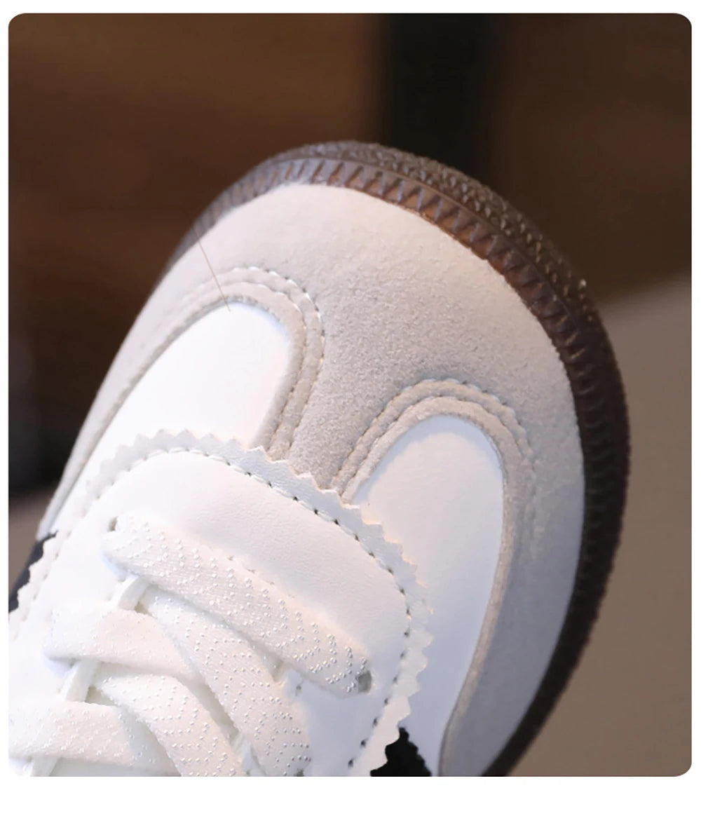 PU Leather Ergonomics Kids Sneakers Soft-soled Tennis Shoes