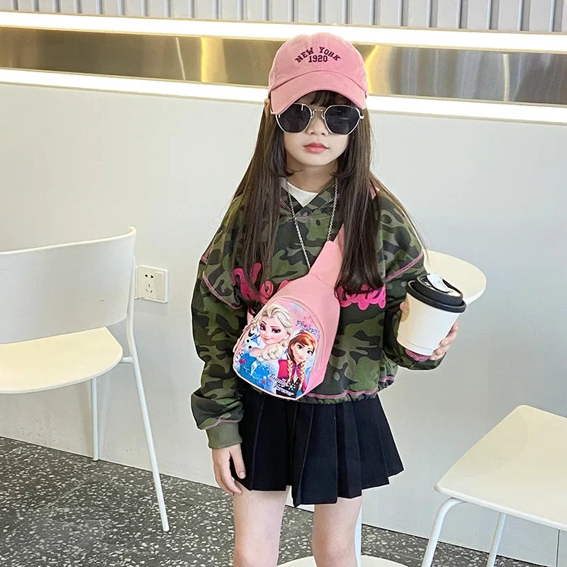 Children Boys and Girls Chest Bag Cute Cartoon Mickey Mouse Backpack