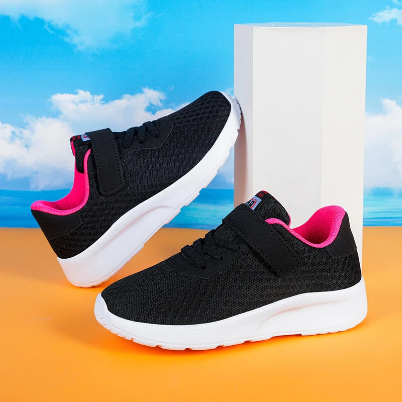Sports, Seasonal Outdoor Children's Black Mesh Breathable Casual Shoes