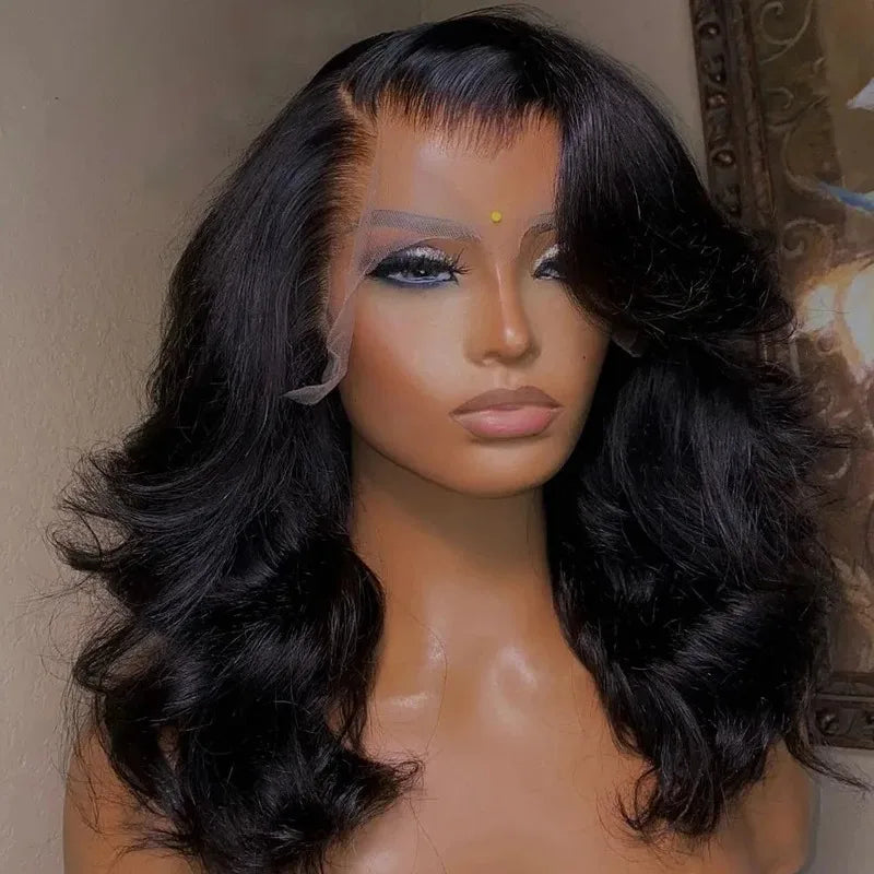 Lace Frontal Wig Brazilian Human Hair Virgin Remy Hair 180% Density