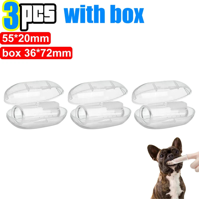 Silicone Soft Pet Finger Cuff Toothbrushes Dog Brush