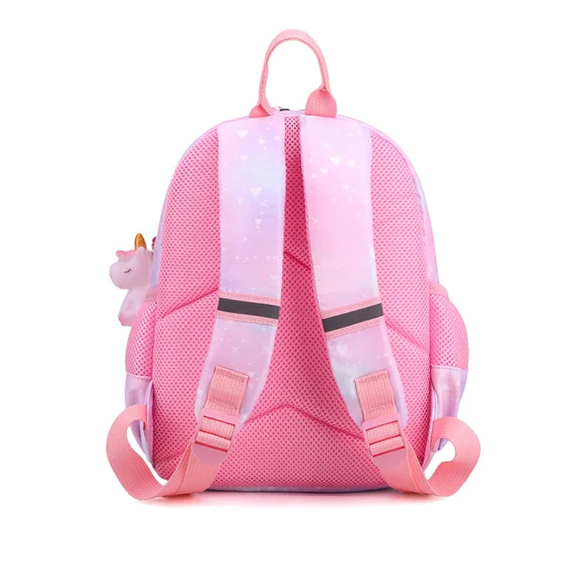 New Unicorn Backpack for Girls Cartoon Pink Princess School Bags