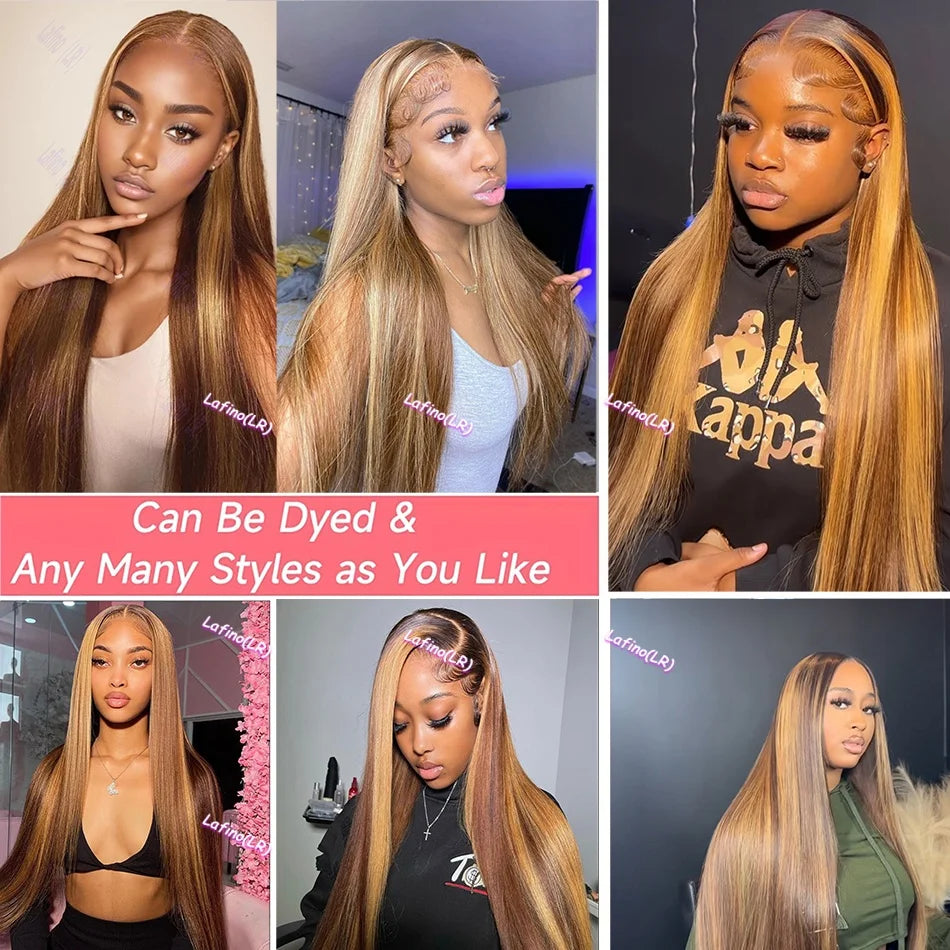 Bone Straight Blond Ombre HD Lace Human Brazilian Wig