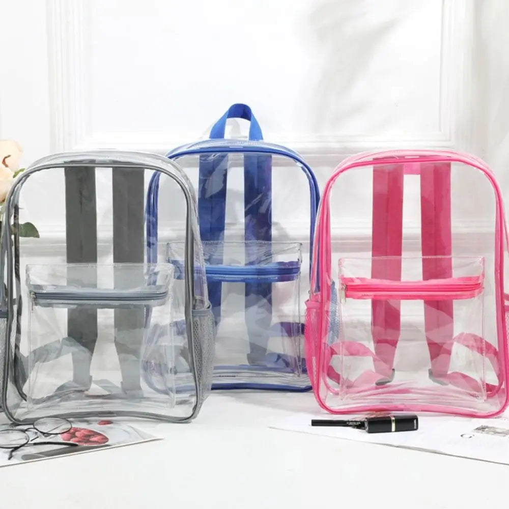 Waterproof Transparent Pvc Bag Student Visible Backpack