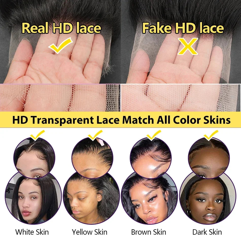 Hd Transparent Lace Front Wigs Brazilian Human Hair