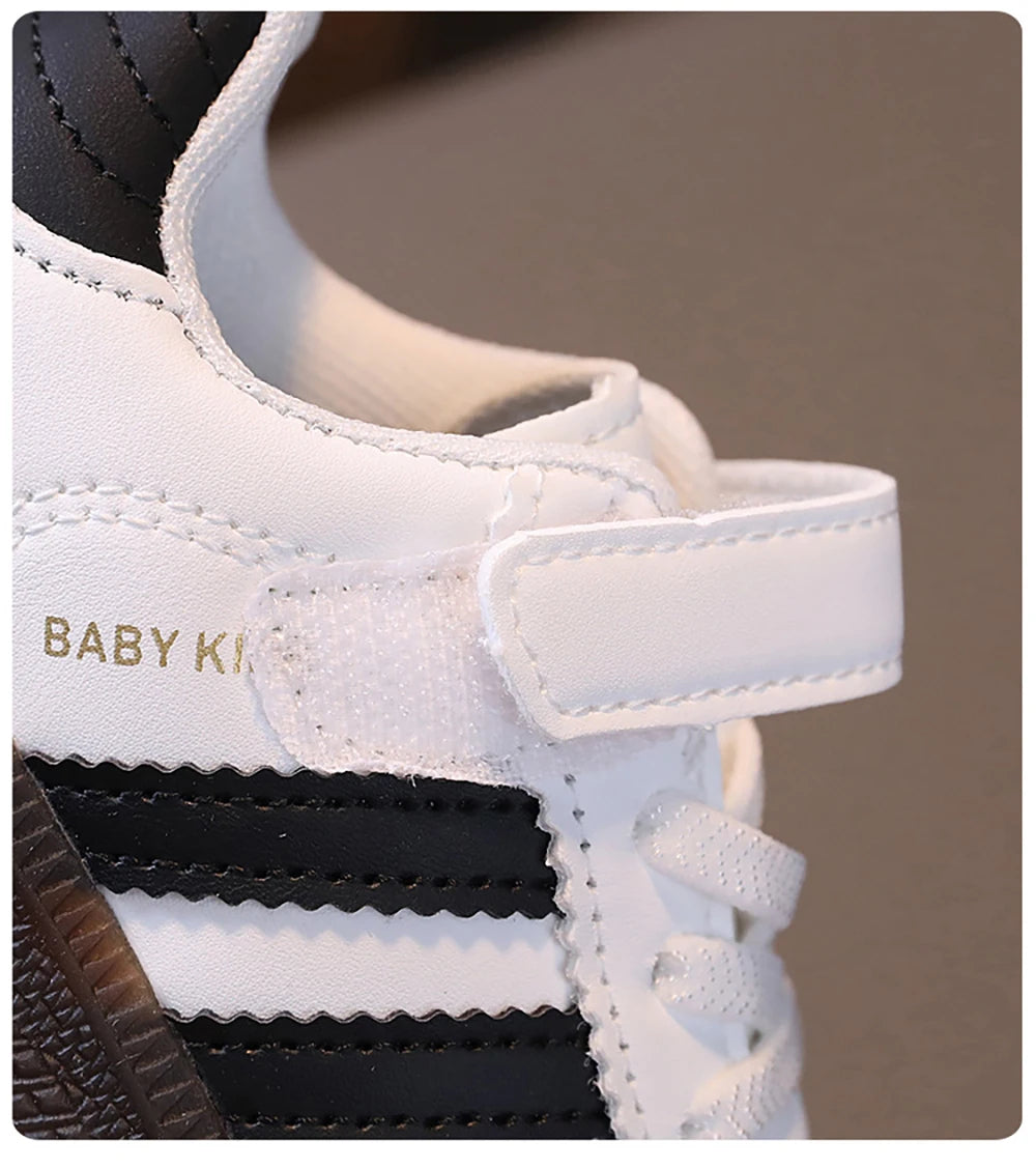 PU Leather Ergonomics Kids Sneakers Soft-soled Tennis Shoes