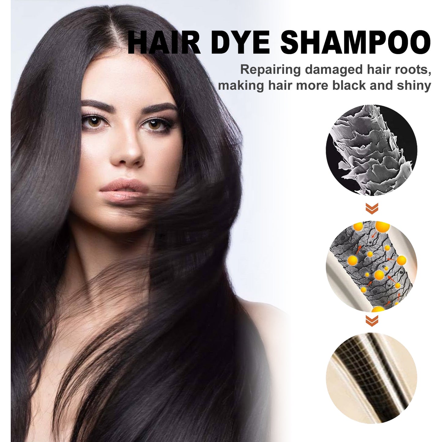 Black Hair Shampoo Polygonum Multiflorum Essence Moisturizing, Cleaning,and Repairing